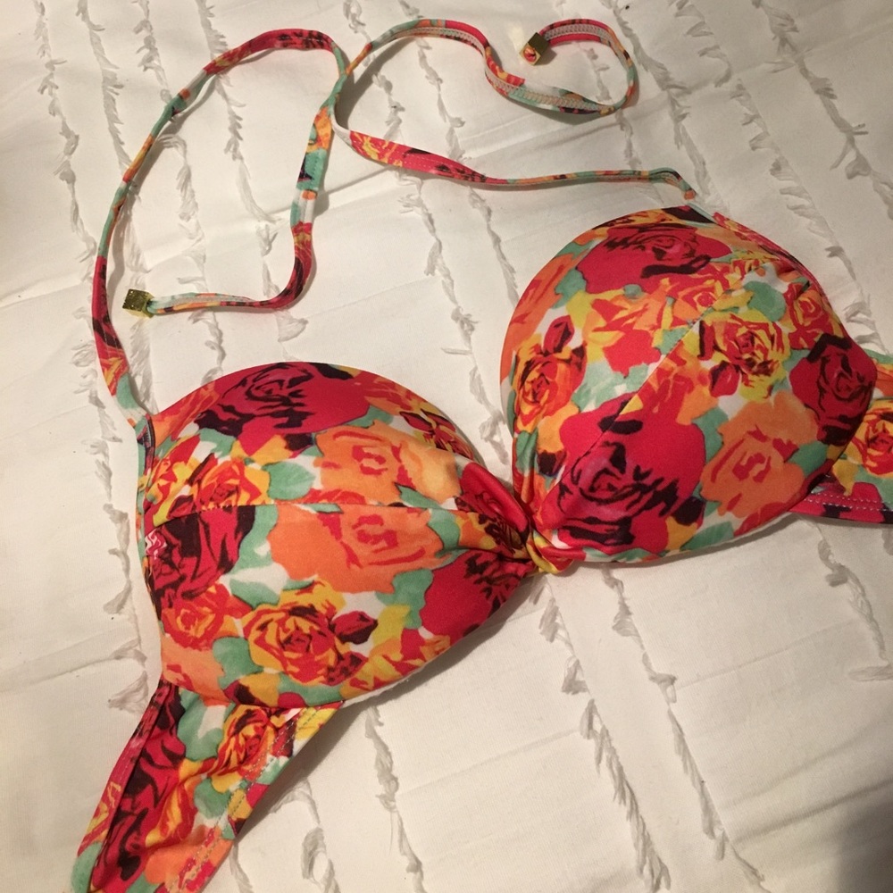 Topshop Floral Bikini Top
